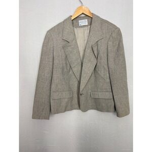 Pendleton Blazer Jacket Womens Heather Gray Pure Wool Notch Lapel 20W‎ Vintage